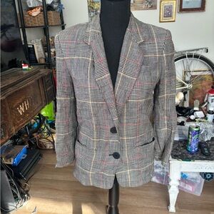 Jones New York Plaid Blazer 4petite